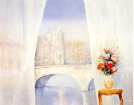 Finestra su Parigi 1987 olio