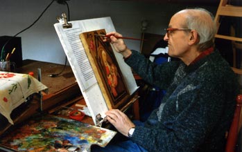 Federigo Bencini nel suo studio (Foto Tassini – Borgo San Lorenzo)