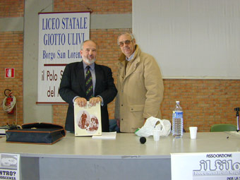 Franco Cardini con Aldo Giovannini al Liceo di Borgo San Lorenzo