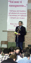 Il sindaco Antonio Margheri all'incontro nazionale degli obiettori di coscienza