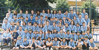 Foto di gruppo degli scout di Borgo San Lorenzo, in occasione del decennale