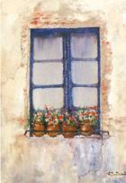 Finestra di rustico, 1990, affresco