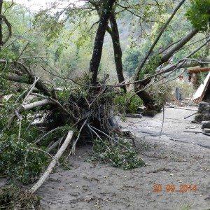 L'esterno del Lido Serena, a Scheggianico - Firenzuola, distrutto dal Santerno
