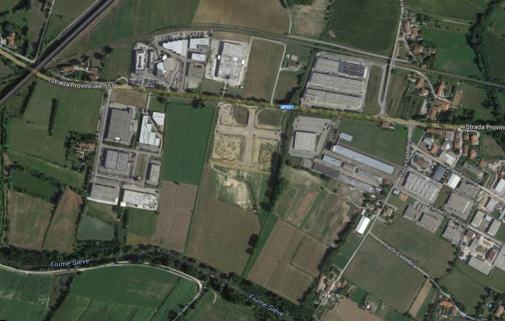La zona di La Torre Petrona dove sorgerà l'impianto a biomasse (al centro)