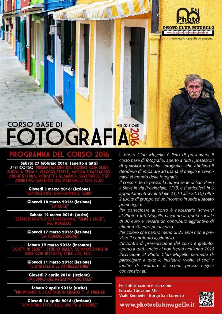 Locandina A3 Corso Fotografia 2016