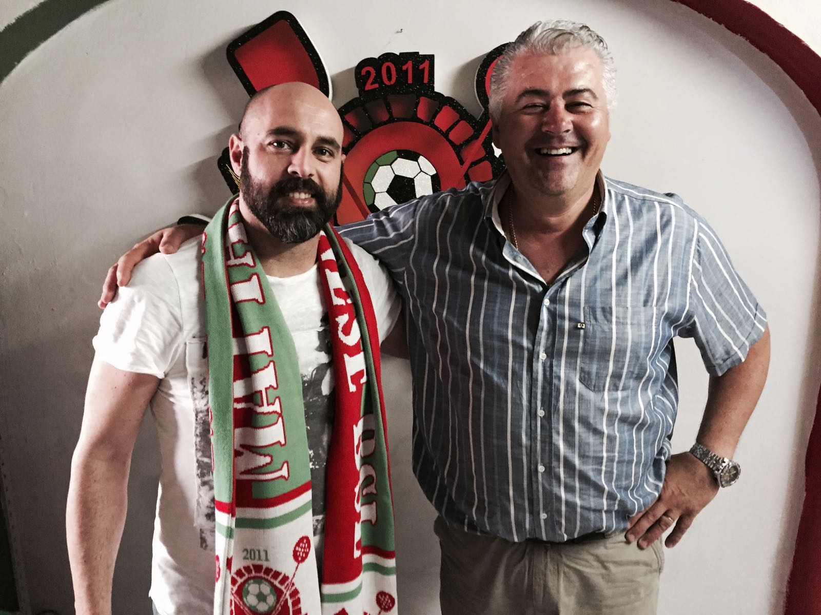 Il nuovo allenatore Sebastiano Esposito con il presidente Sandro Quartani