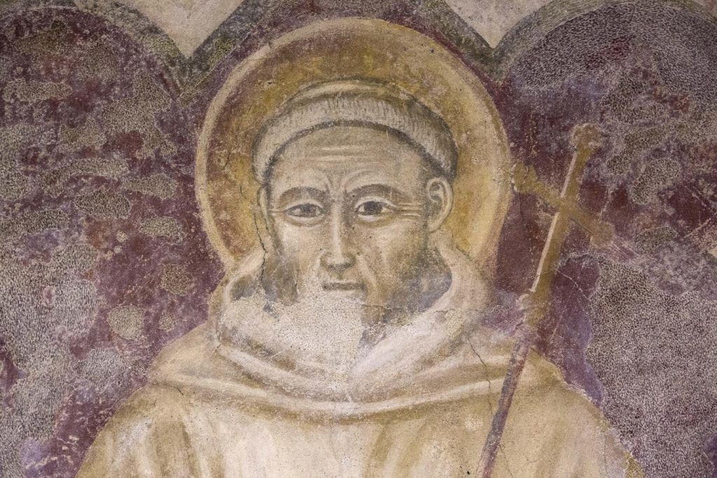 “San Francesco” - autore sconosciuto – affresco (sec. XIV, circa), dettaglio