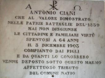 lapide di un garibaldino