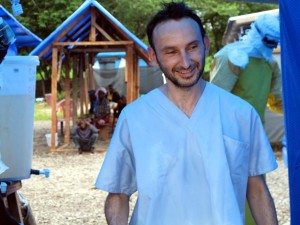 Massimo Galeotti nel centro contro l'Ebola in Liberia