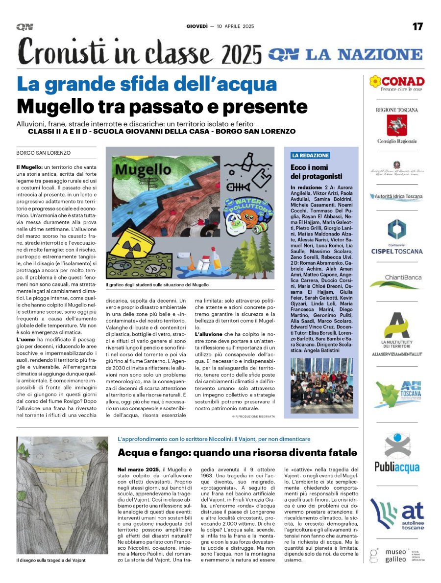 La pagina curata dai ragazzi di Borgo San Lorenzo (visione intera)