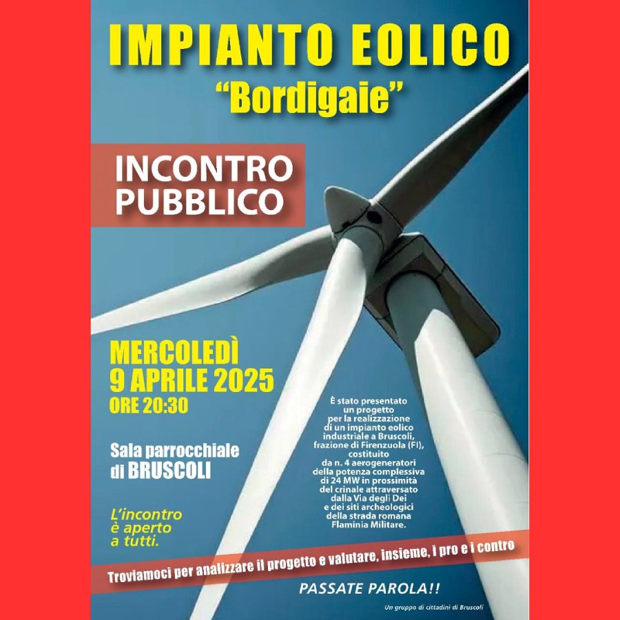 La locandina dell'incontro a Bruscoli