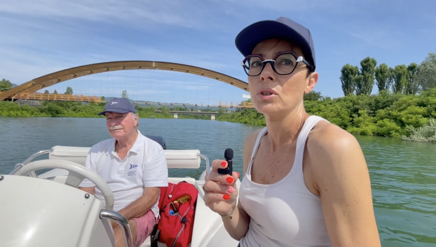 Il sindaco Sara Di Maio durante un sopralluogo con il presidente del circolo nautico Luigi Mercatali