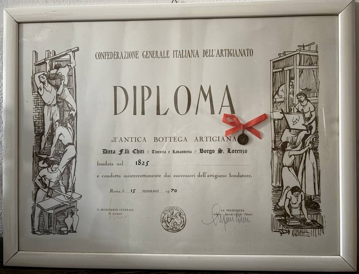 Il diploma ricevuto nel Febbraio 1970