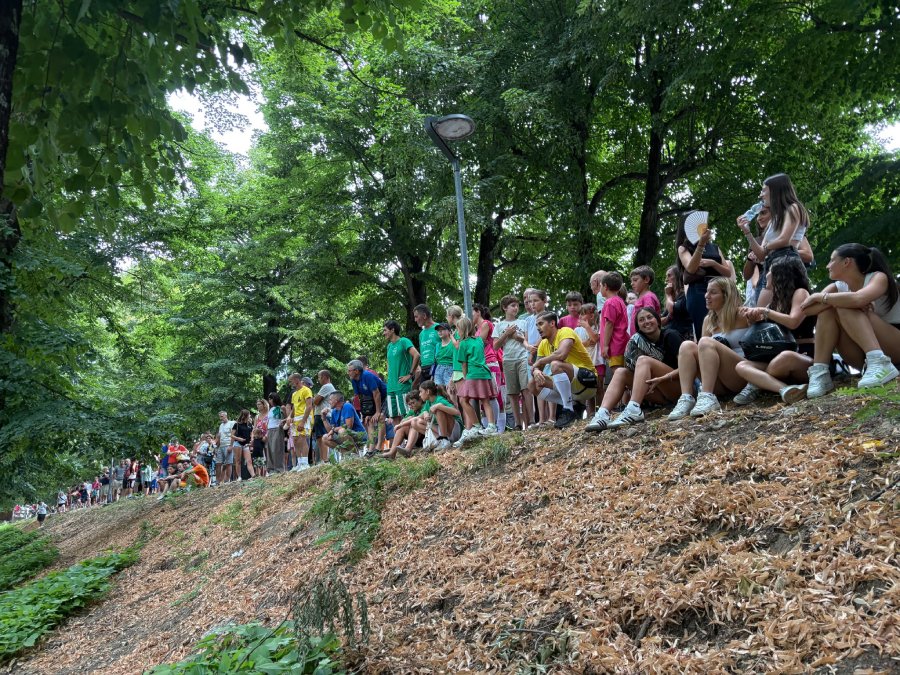 Il pubblico del gioco del tiro alla rulla