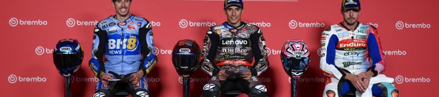 Da sinistra: Alex Márquez, Marc Márquez e Fabio Di Giannantonio